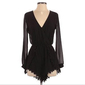 ASTR | Black Long Sleeve Romper